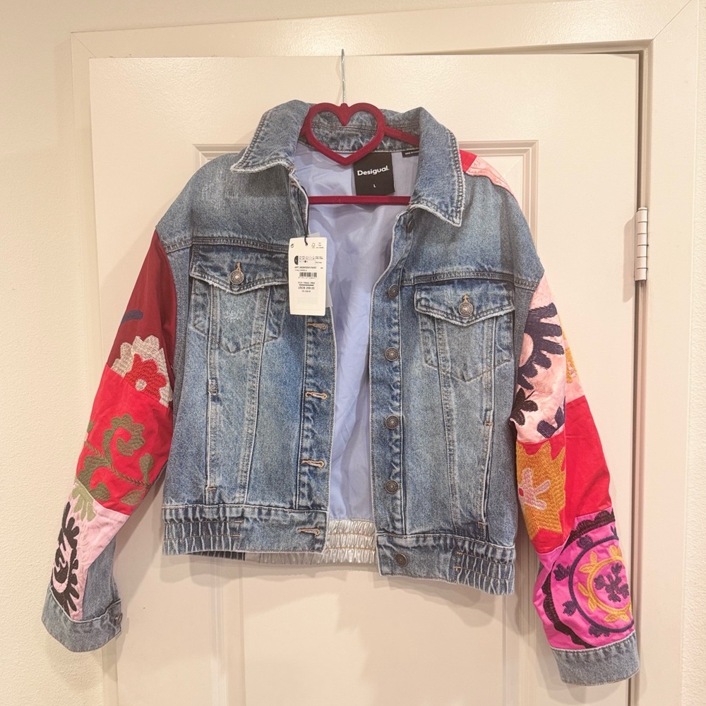 NWT Desigual Patchwork Denim Jacket